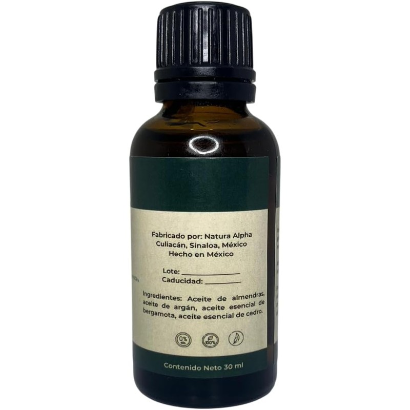 Aceite para Barba Argán, Almendra & Cedro - Natura Alpha