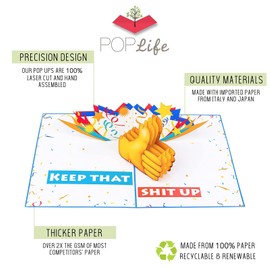 PopLife Funny You Are Awesome 3D Pop Up Card - Valentine's Day Card, Just Bec...