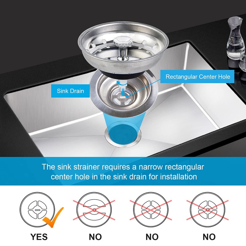 CORNERJOY 2 PCS Kitchen Sink Strainer and Stopper Combo Basket