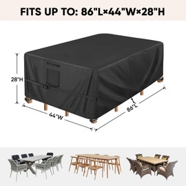 BALEINE Patio Furniture Covers, Outdoor Furniture Covers Waterproof, Heavy Duty Oxford Patio Table Cover for Outdoor Table, Chair, Sofa, Desk (Black 86"L×44"W×28"H)