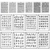 14 Pack Letter Number Stencils Plastic Alphabet Stencils Reusable Letter