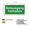 Fluchtweg Emergency Exit Sign Sticker "Notausgang freihalten" ISO 7010 |