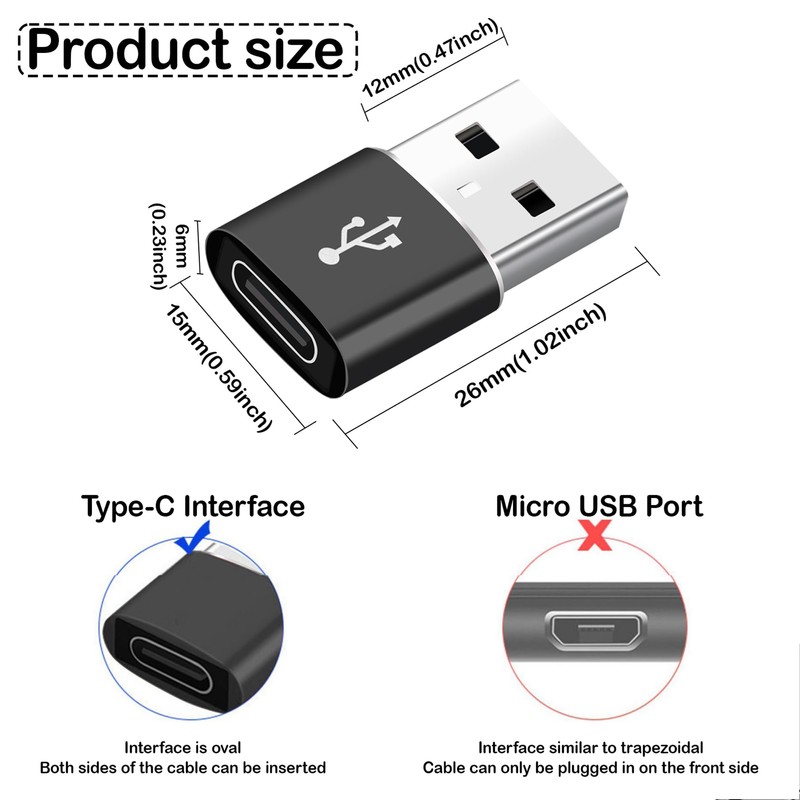 KEWAYO USB to USB C Adapter 10 Pack - Type