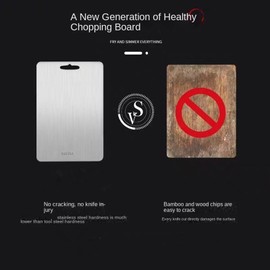 Titanium Cutting Board 100% Pure Titanium Cutting Boards Food Grade Double Sided Upgrade Metal Chopping Board for Cutting Meats Fruits and Vegetables(Silver-x-small)