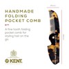 Kent 87T TY Handmade Folding Pocket Comb for Men, Fine