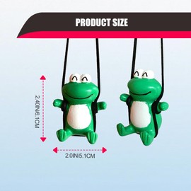Super Cute Car Rearview Mirror Pendant Swinging Frog Hanging Swing, Car Hanging Accessories for Rear View Mirror, Ornament Cute (Frog)