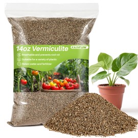 RAINFLOW Vermiculite - 14OZ Vermiculite for Gardening Organic Soil Potting Mix Horticultural Sand for Seed Starting, Plants, Vegetable, Potting, Garden, Orchid, Horticultural,Succulent, 1-3mm