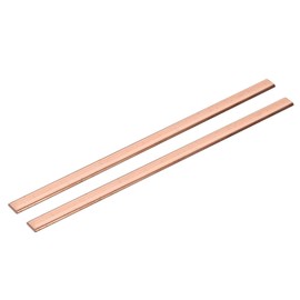 sourcing map 2Pcs Copper Flat Bar, 1/16" Thickness x 3/8" Width x 8" Length Copper Bus Bar Stock Plate Mill for Electrical (1.5mm x 10mm x 200mm)