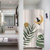 Leowefowa Mid Century Cat Shower Curtain 36x72 Inch Boho Abstract