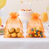jijAcraft Orange Organza Gift Pouches: 10x15cm Organza Bags, 50Pcs
