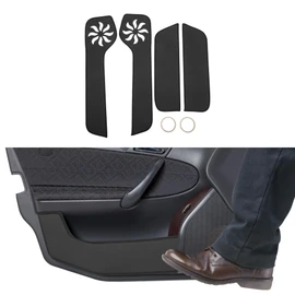 X AUTOHAUX Leather Car Door Anti Kick Pad Sticker for Volkswagen Jetta 2005 2006 2008-2012 Door Side Edge Guard Protector Interior Accessories Black 1 Set
