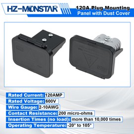HZ-MONSTAR 120A Plug Mounting Panel with Dust Cover, 2Pcs 120Amp Socket Panel Base Compatible with Anderson SB120 Connectors Flush Mount Recessed Plate
