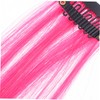 LALAFINA 10pcs Pink Hair Extensions Straight Hair for Women Girls
