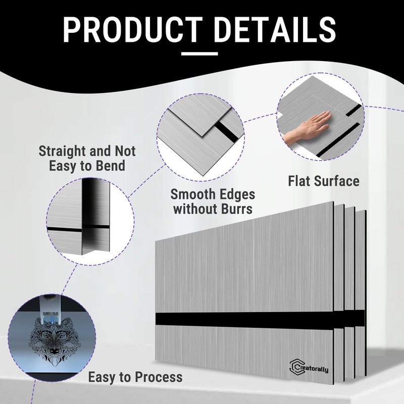 Creatorally ABS Plastic Plate, Laser Blanks for Engraving 30 x