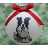 D112 Hand-made Christmas Ornament - Border Collie -cute black and