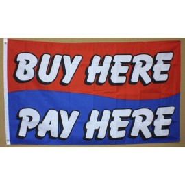Trade Winds BUY HERE PAY HERE flag 3'x5' BUSINESS ADVERTISING Polyester with Grommets
