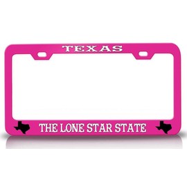 Custom Brother - Texas The Lone Star State Texas Map Metal Car SUV Truck License Plate Frame Pn h5