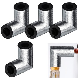 Water Pipe Insulation Foam Tube - 8 Pcs 1/2Inch Elbow Pipe Insulation with Aluminum Foil, Self Adhesive Water Pipe Covers for Winter, Radiator Cover for Home Outdoor Pool, Water Pipe Freeze Protection
