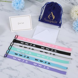 Aospkle 6PCS WWJD Bracelet for Women Men, Christian Gifts Wristbands, WWJD Rubber Bracelets - What Would Jesus Do Silicone Bracelet, 6 Colorful