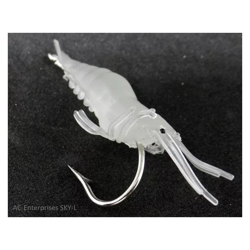 SeaSky Fishing New Luminous Shrimp/Prawn Lures with #2 Hooks (10