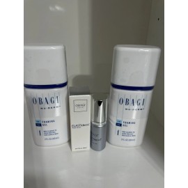 OBAGI Nu-Derm x  2 Foaming Gel  Total 4 Oz  + Elastiderm Facial Serum