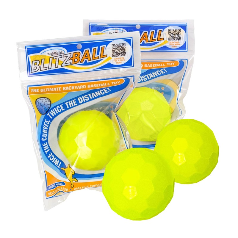 BLITZBALL Plastic Baseball (4 Pack - Official Brand) - Made