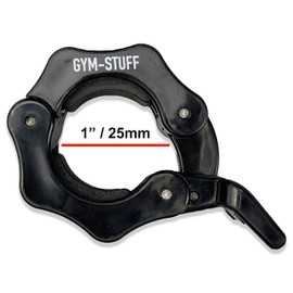 Protone 2" or 1" Olympic Barbell Clips - Locking clamp Collars with Quick Release Clips 5cm or 2.5cm for Weight Lifting (1" Black)