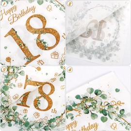 60 Stück Servietten 18. Geburtstag Junge, 18 Geburtstag Deko Serviettens, Happy Birthday Servietten, Deko 18. Geburtstags Junge Mädchen für Die Dekoration