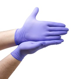 FleXcel Powder Free Nitrile Gloves, Purple, Small - Medical-Grade, Latex-Free, Food Safe (Box of 100)