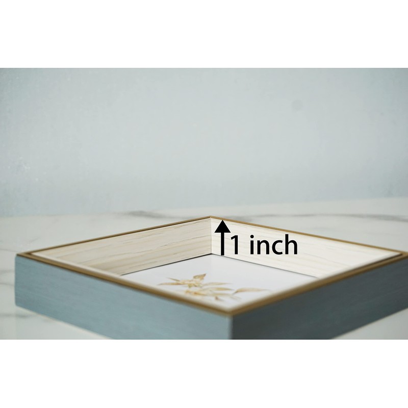 PLUSCHEN 6x6 Blue Beige Square Picture Frame, 6x6 Resin Photo