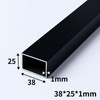 Kwweeoo 2Pcs Black Aluminum Rectangular Tubing 25mm x 38mm x