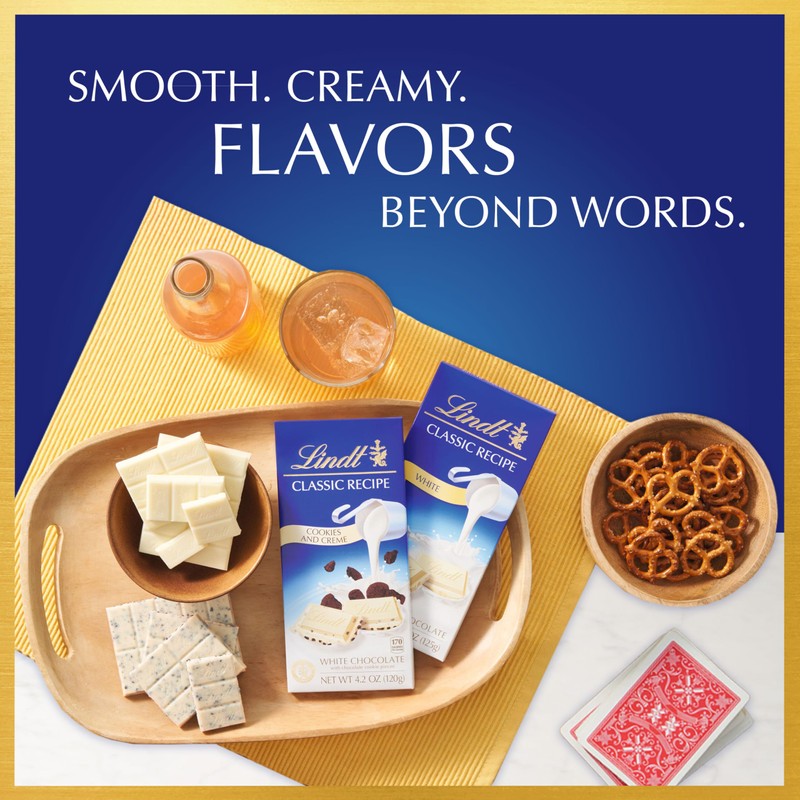 Lindt CLASSIC RECIPE Cookies and Creme White Chocolate Candy Bar,