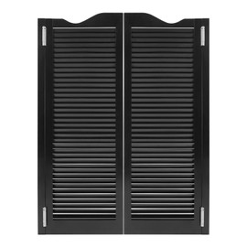 Cafe Swinging Doors Wood Saloon Doors, 36" x 48" Modern Swinging 2-Half Door Bar Doors Entrance Partition for Hallway Kitchen Doorway Bars Gardens Restaurants (Black)