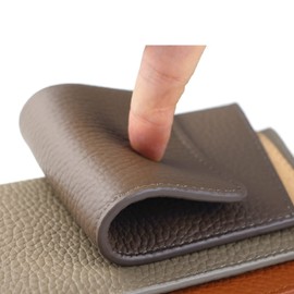 WAYNE'S DOG Genuine Leather Slip in Glasses Sleeve Eye Glasses Case Pouch, Sunglasses Case Holder (Gray-Litchi Leather)