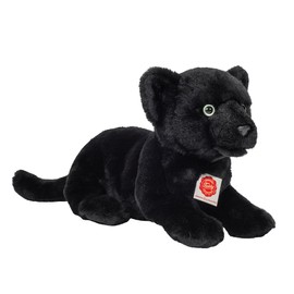 Teddy Hermann 90475 Panther Baby Lying Down 30 cm, Cuddly Toy, Plush Toy with Recycled Filling