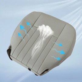 AOUTTUOA Driver Side Bottom Microfiber Leather Perforated Seat Cover Gray Compatible with Lincoln Navigator 2003 2004 2005 2006