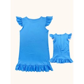 Bow Dream Girl Dress and Matching American Girl Doll Clothes for Girls Blue Cute Size 130