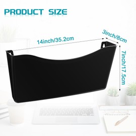 Colarr 12 Pcs Expandable Pocket Wall File Set Plastic Wall Mountable Space Saving Files Office Wall Organizer Wall Mount File Holder Wall Hanging File Organizer for Mail Letter Magazine (Black)