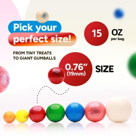 Gumballs for Gumball Machine – Mixed Fruit Flavored Chewing Gum 15 OZ - 0.76” Gumballs – Nostalgic Bubble Gum for Party Favors, Easter Baskets, Candy Bar & Sweet Treats
