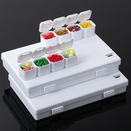 Mr. Pen-Bead Storage Containers, 28 Grids, 2 Pack, White, 160pcs Label Stickers, Bead Organizer, Craft Organizers and Storage, Bead Containers for Organizing, Bead Organizers and Storage, Bead Box