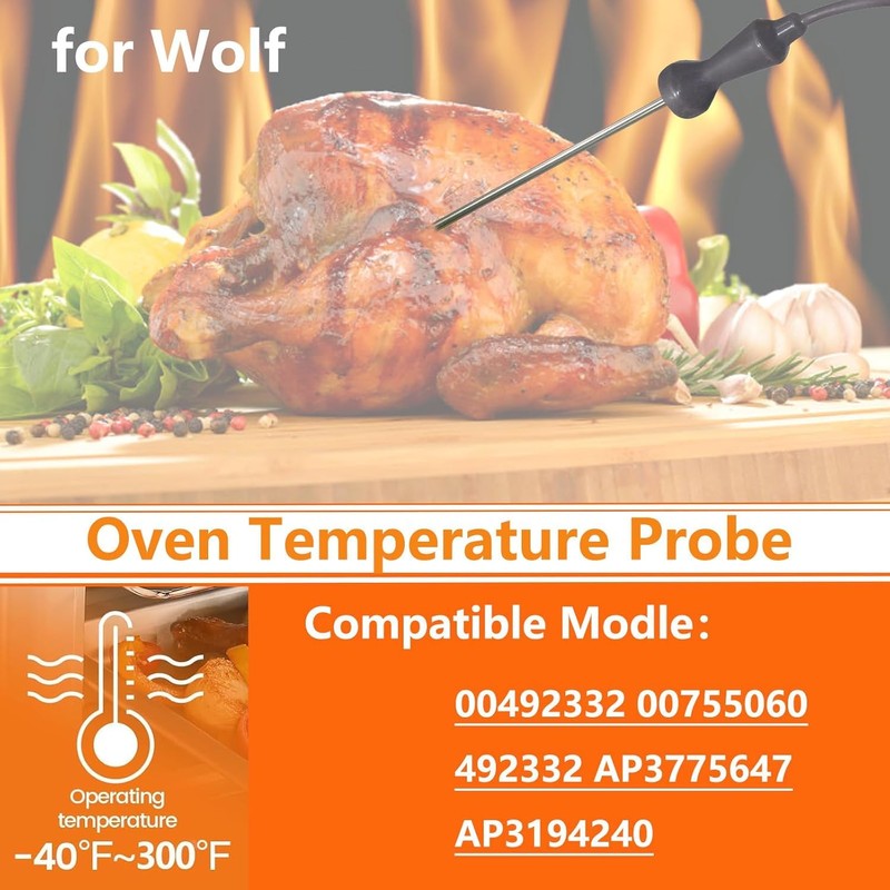 Wolf Oven Probe Replacement 5304503737 | Oven Temperature Sensor, 26-Inch