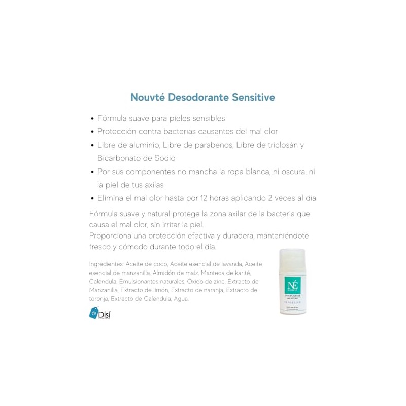 Nouvté Desodorante Natural en Crema Sensitive 65 gr