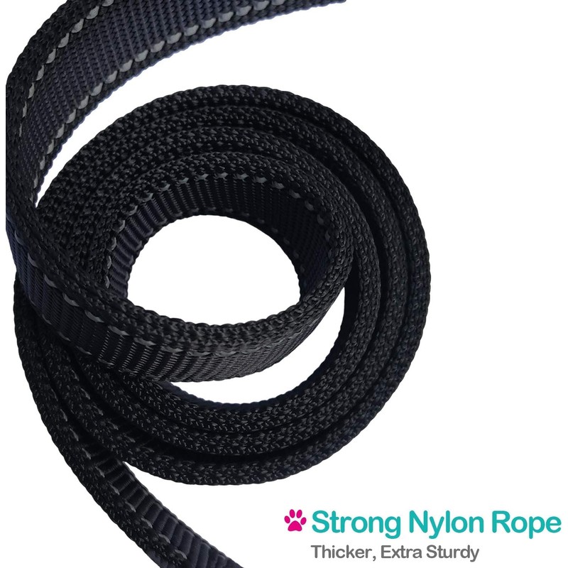 Short Nylon Dog Lead - Heavy Duty Padded Handle -