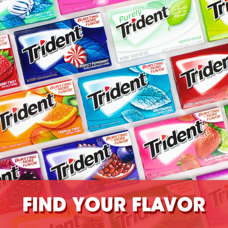 Trident Sugar Free Gum, Cinnamon Flavor, 60 Packs (840 Pieces