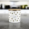 Purely Home Scattered Bees Sugar Canister - White Metal Enamel