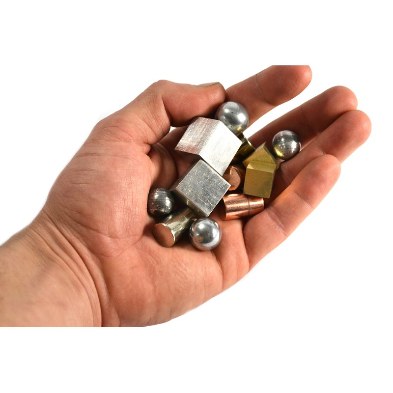 EISCO 12pc Density Metals Variety Set - Brass, Iron, Aluminum,