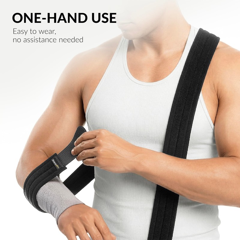 BraceUP Adjustable Arm Sling - Arm Holder with One Hand