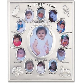 Lawrence Frames 830080 Silver Plated My First Year Picture Frame