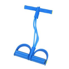 Multi Function Tension Rope, Sit- Up Bodybuilding Equipment, 4 Tube Leg Exerciser, Yoga, Fitness, Home, Gym Equipment for Women/Men, BLUE
