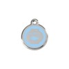 RedDingo enamel pet id tag, small, "Fisch Bowl", Light Blue